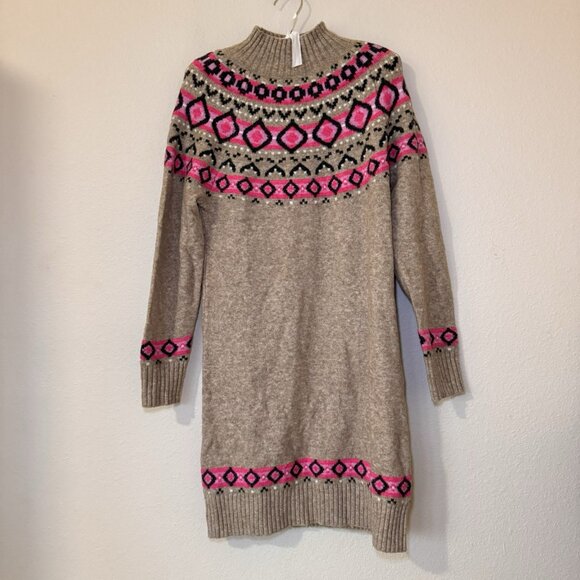 Loft Fair Isle Print Knit Sweater Dress Womens Size XS NWT $89 Acrylic Blend - Picture 4 of 11